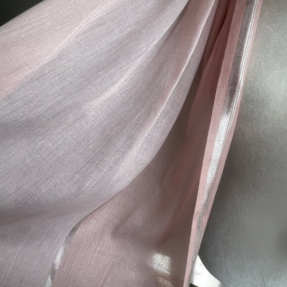 Charming Charlie Pink Scarf w/ Silver Metallic Stripes 22x74” NEW NWT - Picture 5 of 7